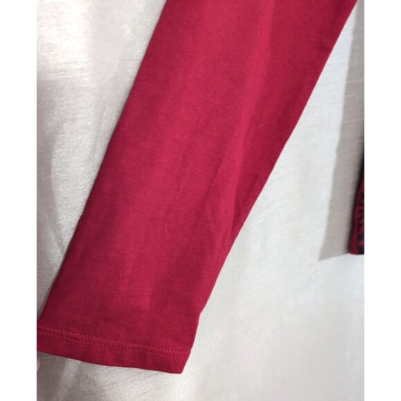 Coldwater Creek Women's Size SMALL Red & Black All Over Sequin V-Neck Top Gothic - Picture 8 of 11